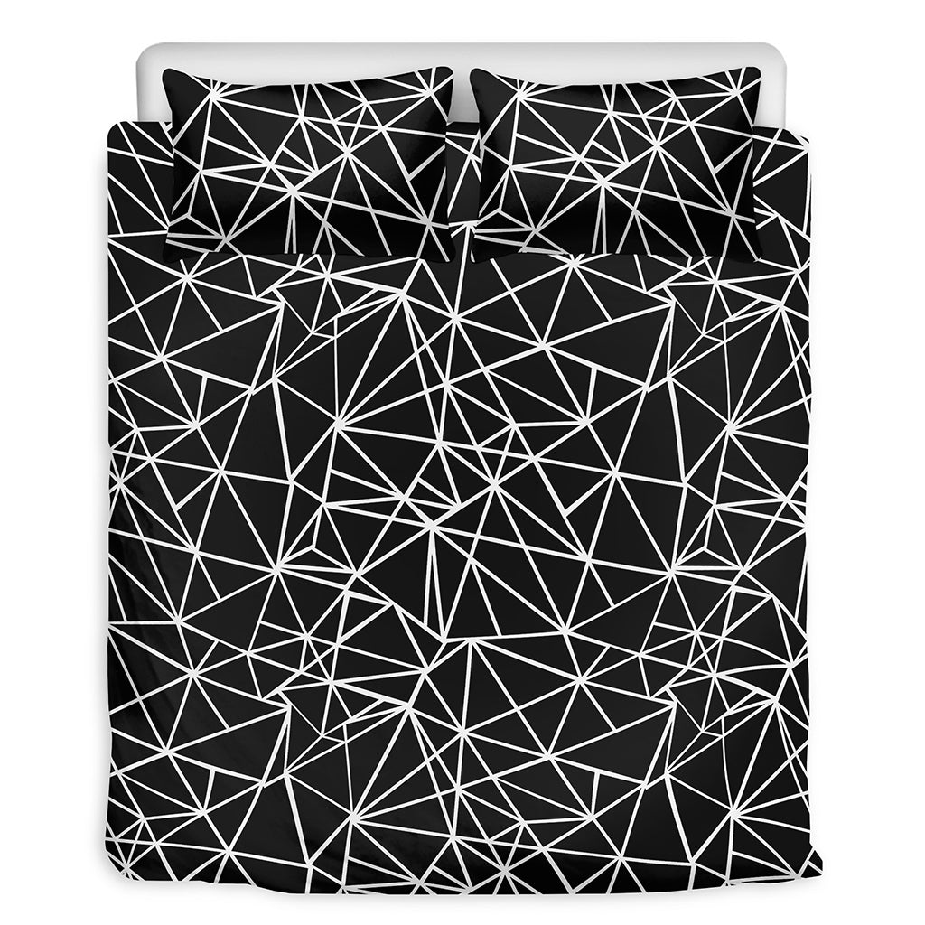 Black And White Geometric Mosaic Print Duvet Cover Bedding Set