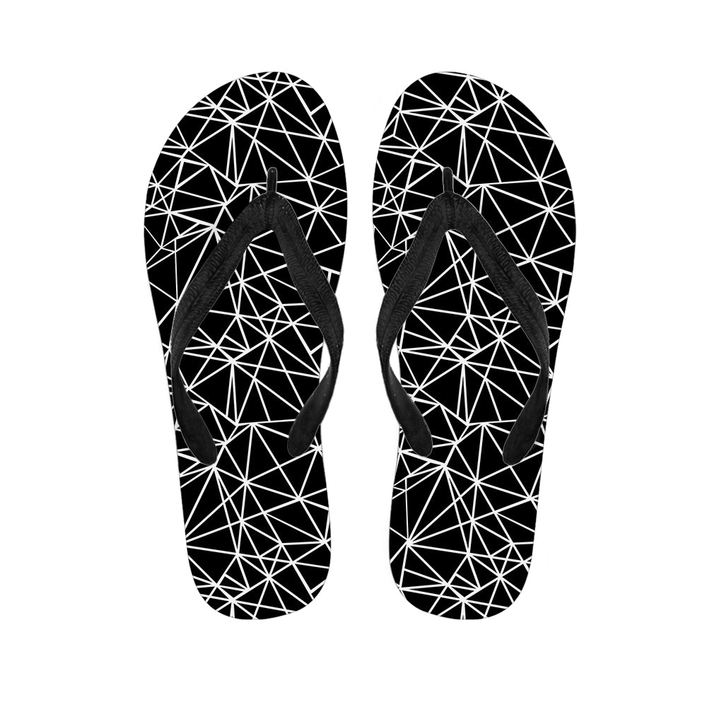 Black And White Geometric Mosaic Print Flip Flops