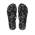 Black And White Geometric Mosaic Print Flip Flops