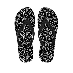 Black And White Geometric Mosaic Print Flip Flops