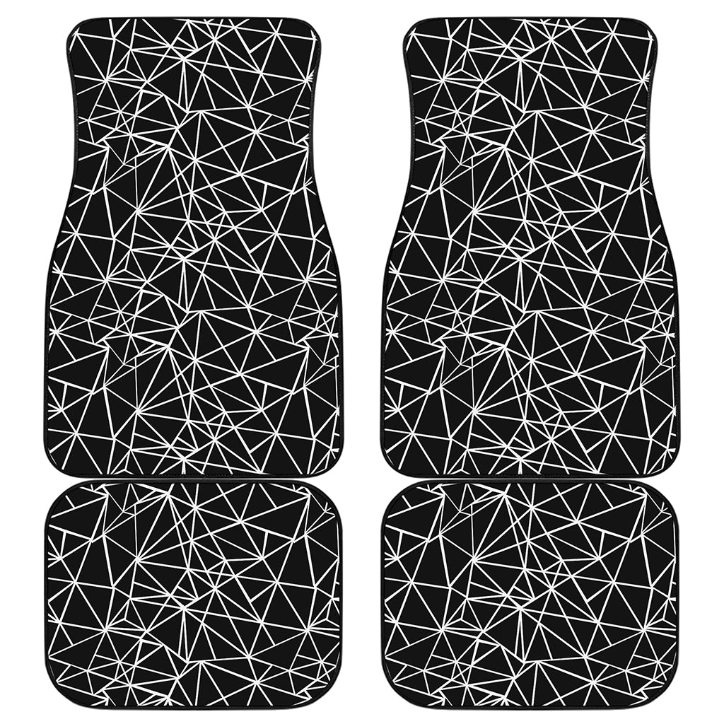 Black And White Geometric Mosaic Print Front and Back Car Floor Mats