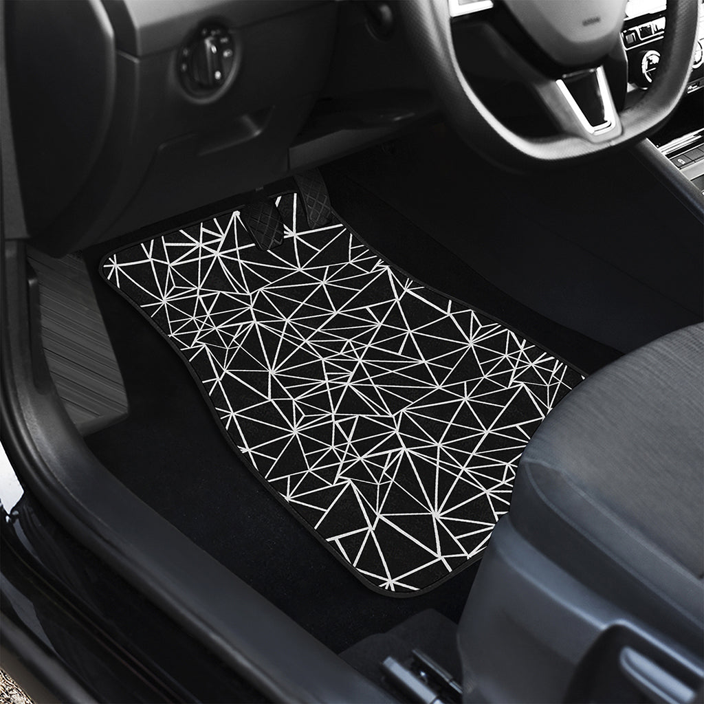 Black And White Geometric Mosaic Print Front and Back Car Floor Mats