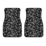 Black And White Geometric Mosaic Print Front Car Floor Mats