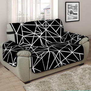 Black And White Geometric Mosaic Print Half Sofa Protector