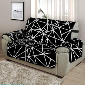 Black And White Geometric Mosaic Print Half Sofa Protector