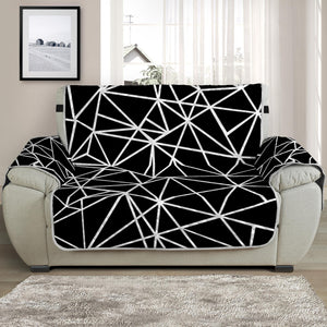 Black And White Geometric Mosaic Print Half Sofa Protector