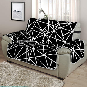 Black And White Geometric Mosaic Print Half Sofa Protector