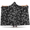 Black And White Geometric Mosaic Print Hooded Blanket