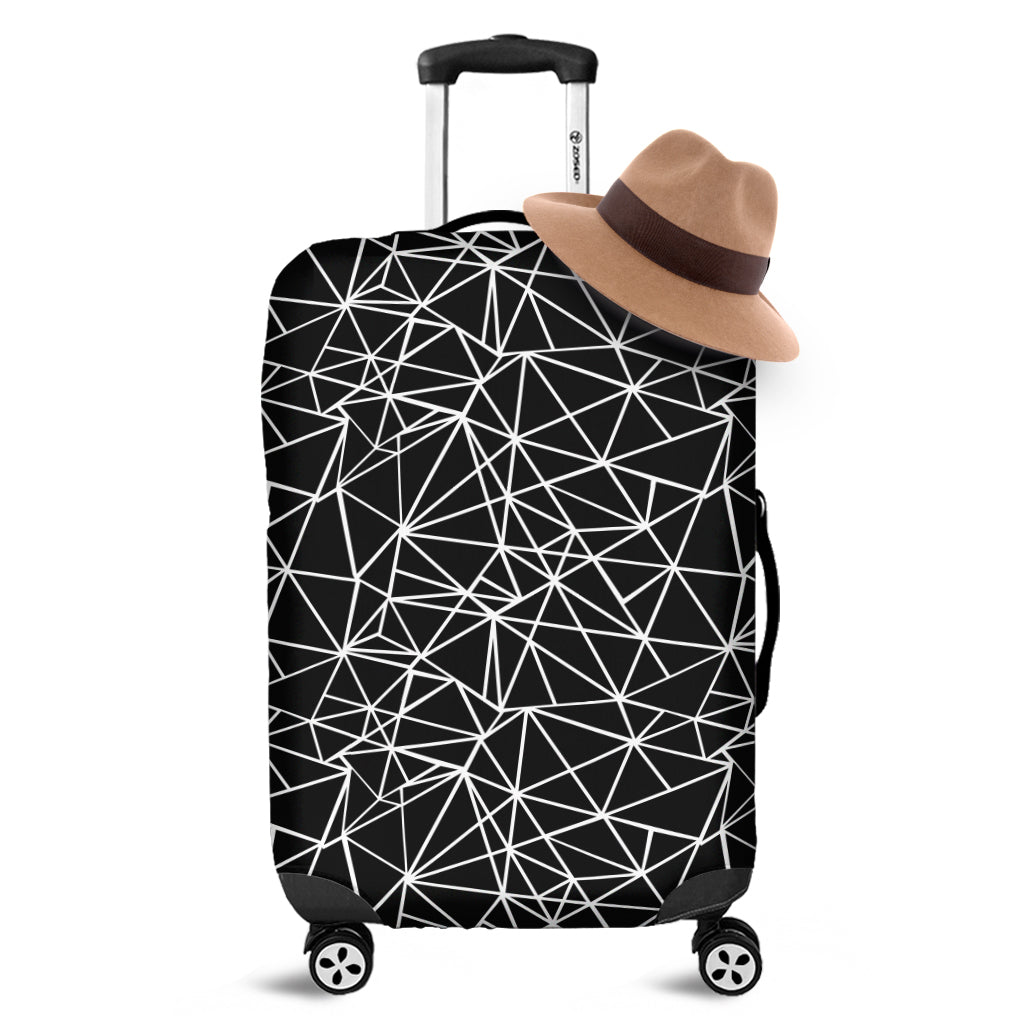 Black And White Geometric Mosaic Print Luggage Cover