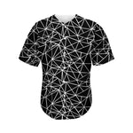 Black And White Geometric Mosaic Print Men's Baseball Jersey