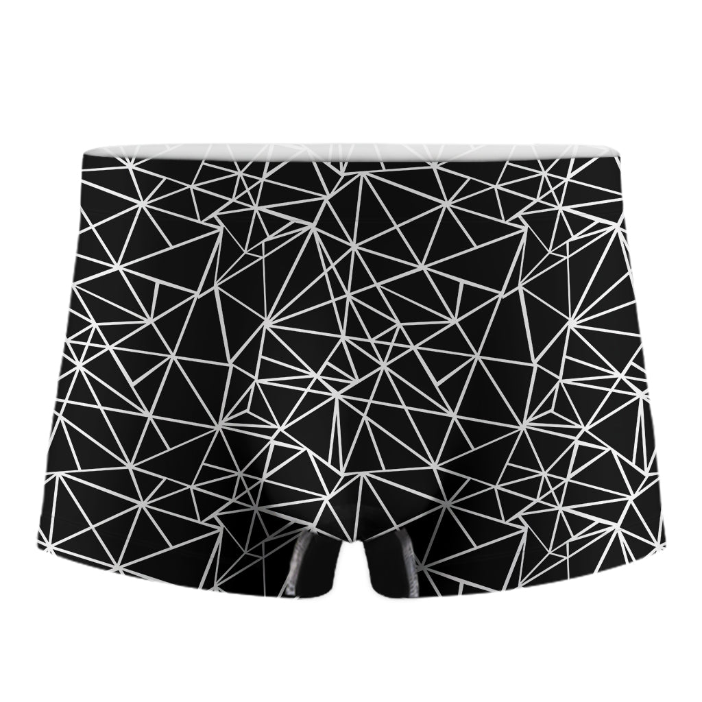 Black And White Geometric Mosaic Print Men's Boxer Briefs