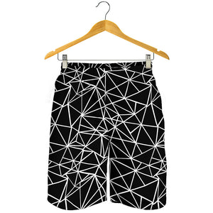 Black And White Geometric Mosaic Print Men's Shorts