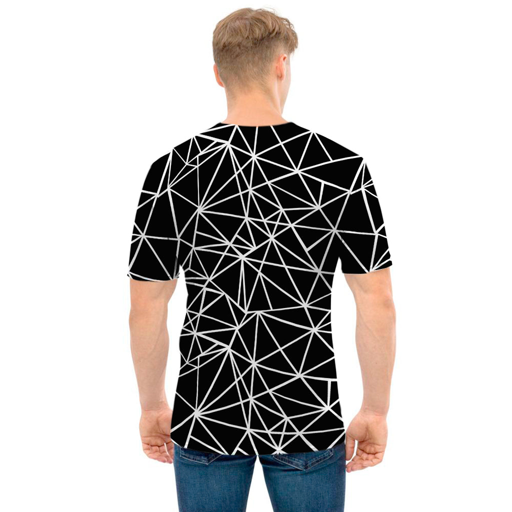 Black And White Geometric Mosaic Print Men's T-Shirt