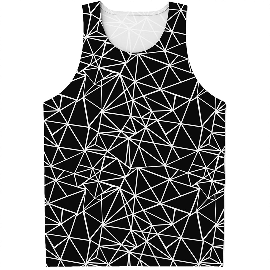 Black And White Geometric Mosaic Print Men's Tank Top