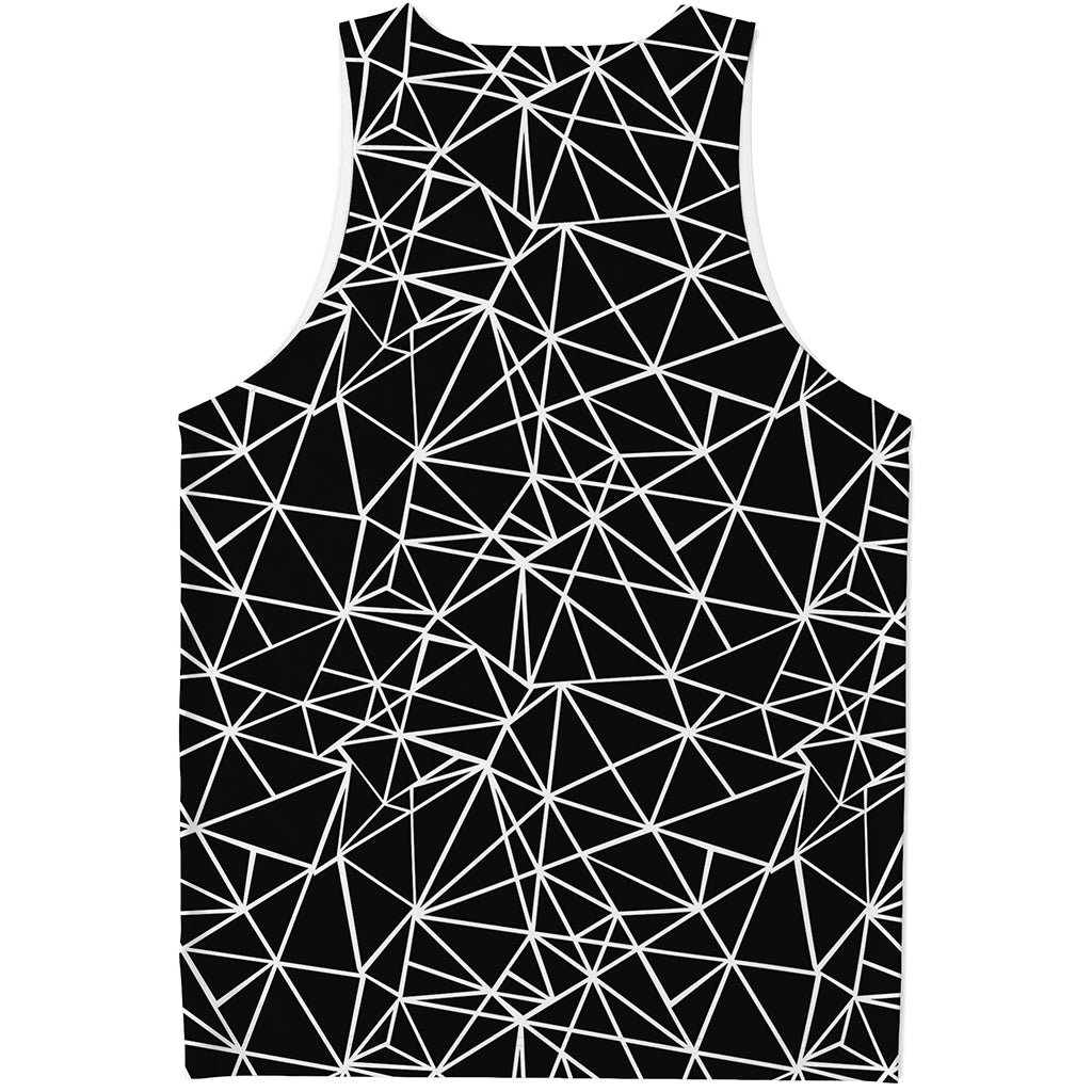 Black And White Geometric Mosaic Print Men's Tank Top