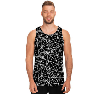 Black And White Geometric Mosaic Print Men's Tank Top