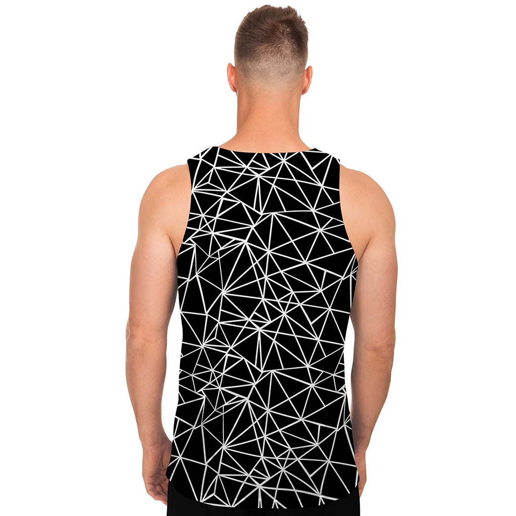 Black And White Geometric Mosaic Print Men's Tank Top