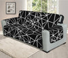 Black And White Geometric Mosaic Print Oversized Sofa Protector