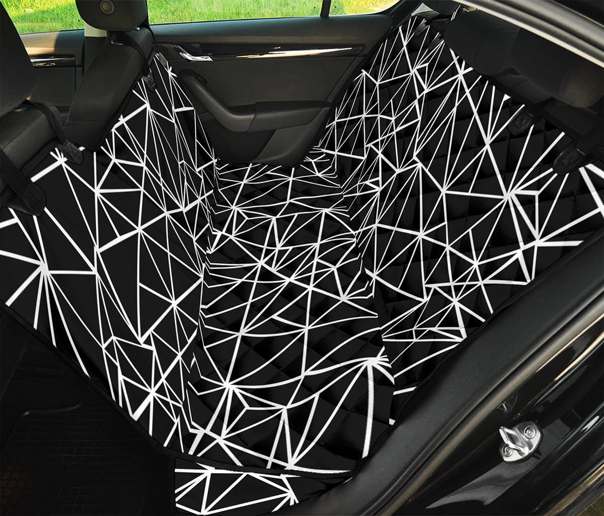 Black And White Geometric Mosaic Print Pet Car Back Seat Cover