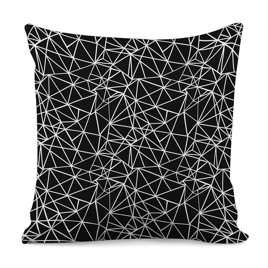 Black And White Geometric Mosaic Print Pillow Cover