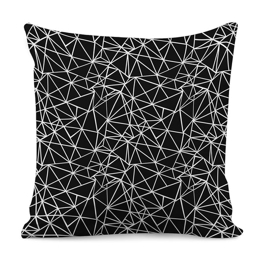 Black And White Geometric Mosaic Print Pillow Cover