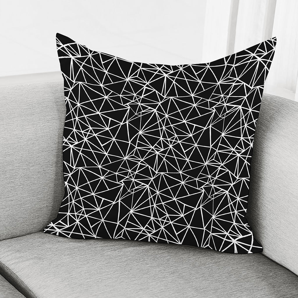 Black And White Geometric Mosaic Print Pillow Cover