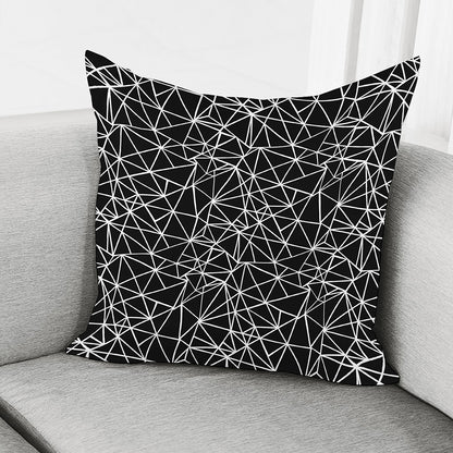 Black And White Geometric Mosaic Print Pillow Cover
