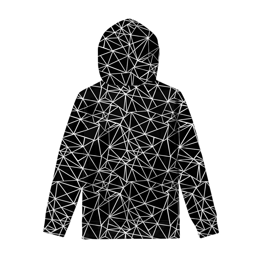 Black And White Geometric Mosaic Print Pullover Hoodie