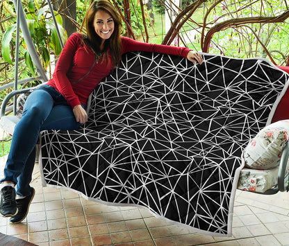 Black And White Geometric Mosaic Print Quilt