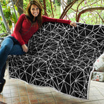 Black And White Geometric Mosaic Print Quilt
