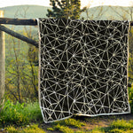 Black And White Geometric Mosaic Print Quilt