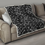 Black And White Geometric Mosaic Print Quilt