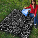 Black And White Geometric Mosaic Print Quilt