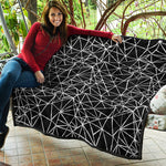 Black And White Geometric Mosaic Print Quilt