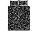 Black And White Geometric Mosaic Print Quilt Bed Set