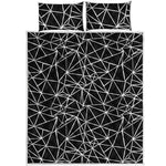 Black And White Geometric Mosaic Print Quilt Bed Set