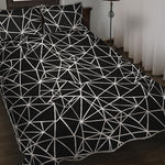 Black And White Geometric Mosaic Print Quilt Bed Set
