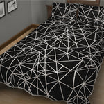 Black And White Geometric Mosaic Print Quilt Bed Set