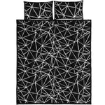 Black And White Geometric Mosaic Print Quilt Bed Set