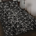 Black And White Geometric Mosaic Print Quilt Bed Set