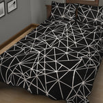 Black And White Geometric Mosaic Print Quilt Bed Set