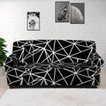 Black And White Geometric Mosaic Print Sofa Cover