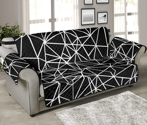 Black And White Geometric Mosaic Print Sofa Protector