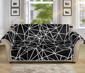 Black And White Geometric Mosaic Print Sofa Protector