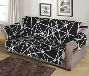 Black And White Geometric Mosaic Print Sofa Protector