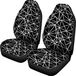 Black And White Geometric Mosaic Print Universal Fit Car Seat Covers