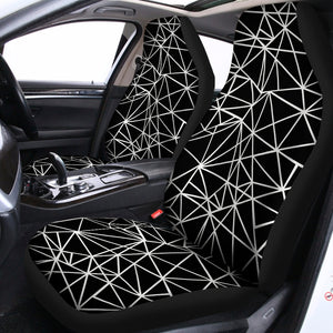 Black And White Geometric Mosaic Print Universal Fit Car Seat Covers