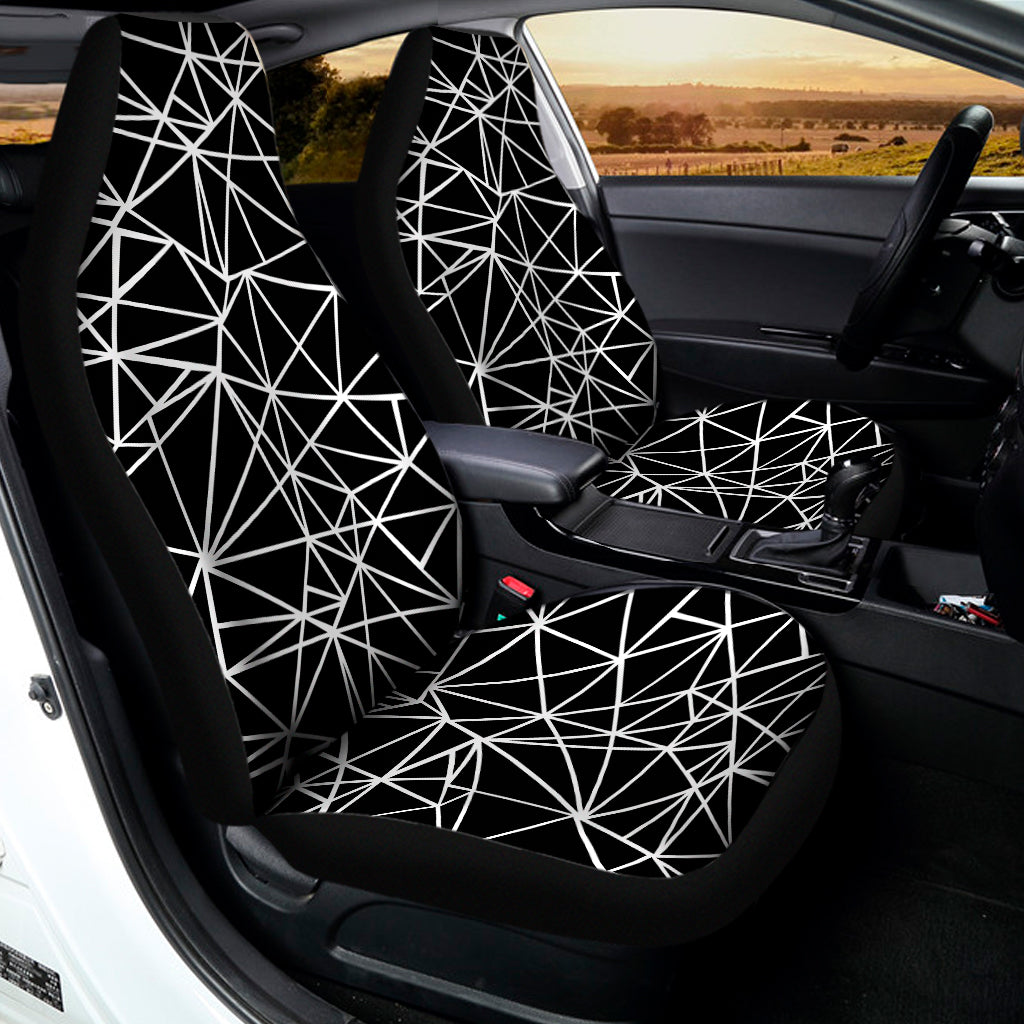 Black And White Geometric Mosaic Print Universal Fit Car Seat Covers