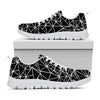Black And White Geometric Mosaic Print White Sneakers