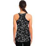 Black And White Geometric Mosaic Print Women's Racerback Tank Top